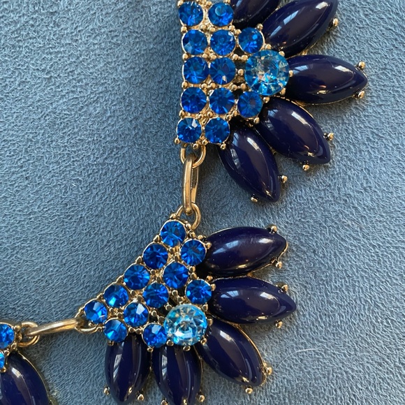 J Crew Blue Flower Statement Necklace - Picture 3 of 3